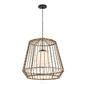 Preview: Elstead Arlen Außen-Pendelleuchte E27 IP44 Schwarz Stahl Rattan-Optik Ø61cm