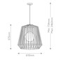 Preview: Elstead Arlen Außen-Pendelleuchte E27 IP44 Schwarz Stahl Rattan-Optik Ø61cm