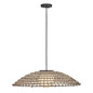 Preview: Elstead Arlen Außen-Pendelleuchte E27 IP44 Schwarz Stahl Rattan-Optik Ø76cm