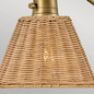 Preview: Elstead Arti  Wandleuchte E27 Hertiage Messing, Rattan Schirm Glas klar