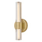 Preview: Elstead Georgette LED Bad-Wandleuchte dimmbar IP44 warmweiss 14W Messing lackiert Stahl Riffelglas 36cm