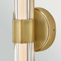 Preview: Elstead Georgette LED Bad-Wandleuchte dimmbar IP44 warmweiss 14W Messing lackiert Stahl Riffelglas 36cm