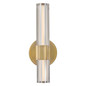 Preview: Elstead Georgette LED Bad-Wandleuchte dimmbar IP44 warmweiss 14W Messing lackiert Stahl Riffelglas 36cm