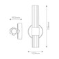 Preview: Elstead Georgette LED Bad-Wandleuchte dimmbar IP44 warmweiss 14W Messing lackiert Stahl Riffelglas 36cm