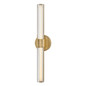 Preview: Elstead Georgette LED Bad-Wandleuchte dimmbar IP44 warmweiss 22W Messing lackiert Stahl Riffelglas 61cm