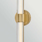 Preview: Elstead Georgette LED Bad-Wandleuchte dimmbar IP44 warmweiss 22W Messing lackiert Stahl Riffelglas 61cm