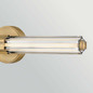 Preview: Elstead Georgette LED Bad-Wandleuchte dimmbar IP44 warmweiss 22W Messing lackiert Stahl Riffelglas 61cm