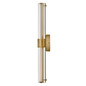 Preview: Elstead Georgette LED Bad-Wandleuchte dimmbar IP44 warmweiss 22W Messing lackiert Stahl Riffelglas 61cm