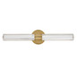 Preview: Elstead Georgette LED Bad-Wandleuchte dimmbar IP44 warmweiss 22W Messing lackiert Stahl Riffelglas 61cm