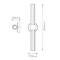 Preview: Elstead Georgette LED Bad-Wandleuchte dimmbar IP44 warmweiss 22W Messing lackiert Stahl Riffelglas 61cm