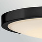 Preview: Elstead Kieran LED Deckenleuchte dimmbar CCT warm-/neutralweiss 32W Schwarz-Messing Stahl Satinglas Ø36cm