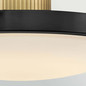 Preview: Elstead Kieran LED Deckenleuchte dimmbar CCT warm-/neutralweiss 32W Schwarz-Messing Stahl Satinglas Ø36cm