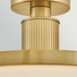 Preview: Elstead Kieran LED Deckenleuchte dimmbar CCT warm-/neutralweiss 32W Messing lackiert Stahl Satinglas Ø36cm