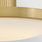 Preview: Elstead Kieran LED Deckenleuchte dimmbar CCT warm-/neutralweiss 32W Messing lackiert Stahl Satinglas Ø36cm