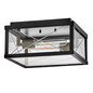 Preview: Elstead Monte Außendeckenleuchte 2-flammig E27 IP44 Schwarz Alu Schliffglas 31cm