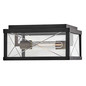Preview: Elstead Monte Außendeckenleuchte 2-flammig E27 IP44 Schwarz Alu Schliffglas 31cm