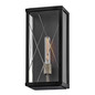 Preview: Elstead Monte Außenwandleuchte E27 IP44 Schwarz Alu Schliffglas 41cm