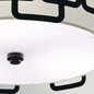 Preview: Elstead Sabina Deckenleuchte 3-flammig E27 Schwarz Stahl Stoffschirm Ø38cm Made in UK