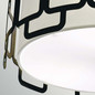 Preview: Elstead Sabina Deckenleuchte 3-flammig E27 Schwarz Stahl Stoffschirm Ø38cm Made in UK
