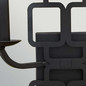 Preview: Elstead Sabina Wandleuchte 2-flammig E14 Schwarz Stahl Stoffschirm 42cm Made in UK