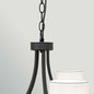 Preview: Elstead Sabina Kronleuchter 5-flammig E14 Schwarz Stahl Stoffschirm Ø72cm Made in UK