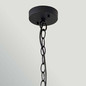 Preview: Elstead Sabina Kronleuchter 5-flammig E14 Schwarz Stahl Stoffschirm Ø72cm Made in UK