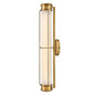 Preview: Elstead Saylor LED Bad-Wandleuchte dimmbar IP44 warmweiss 23,5W Heritage-Messing Stahl Opalglas 61cm