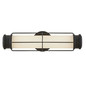 Preview: Elstead Saylor LED Bad-Wandleuchte dimmbar IP44 warmweiss 19W Mattschwarz Stahl Opalglas 43cm
