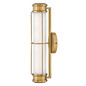 Preview: Elstead Saylor LED Bad-Wandleuchte dimmbar IP44 warmweiss 19W Heritage-Messing Stahl Opalglas 43cm