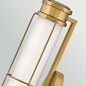Preview: Elstead Saylor LED Bad-Wandleuchte dimmbar IP44 warmweiss 19W Heritage-Messing Stahl Opalglas 43cm