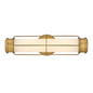 Preview: Elstead Saylor LED Bad-Wandleuchte dimmbar IP44 warmweiss 19W Heritage-Messing Stahl Opalglas 43cm