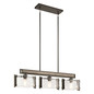 Preview: Elstead Aberdeen Pendelleuchte 3-flammig E27 Altbronze-Grau Stahl Klarglas 106cm