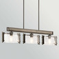Preview: Elstead Aberdeen Pendelleuchte 3-flammig E27 Altbronze-Grau Stahl Klarglas 106cm