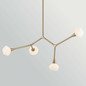 Preview: Elstead Cassius LED Pendelleuchte 4-flammig G9 Champagnerbronze Stahl Opalglas 100cm