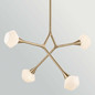 Preview: Elstead Cassius LED Pendelleuchte 4-flammig G9 Champagnerbronze Stahl Opalglas 100cm