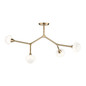 Preview: Elstead Cassius LED Pendelleuchte 4-flammig G9 Champagnerbronze Stahl Opalglas 100cm