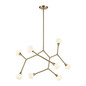 Preview: Elstead Cassius LED Pendelleuchte 8-flammig G9 Champagnerbronze Stahl Opalglas 133cm