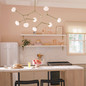Preview: Elstead Cassius LED Pendelleuchte 8-flammig G9 Champagnerbronze Stahl Opalglas 133cm