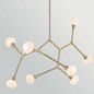 Preview: Elstead Cassius LED Pendelleuchte 8-flammig G9 Champagnerbronze Stahl Opalglas 133cm