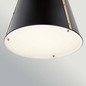 Preview: Elstead Etcher Pendelleuchte 2-flammig E27 Schwarz-Messing Stahl Satinglas Ø46cm