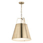 Preview: Elstead Etcher Pendelleuchte 2-flammig E27 Champagnerbronze Stahl Satinglas Ø46cm