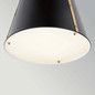 Preview: Elstead Etcher Pendelleuchte E27 Schwarz-Messing Stahl Satinglas Ø33cm