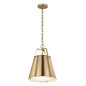 Preview: Elstead Etcher Pendelleuchte E27 Champagnerbronze Stahl Satinglas Ø33cm