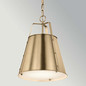 Preview: Elstead Etcher Pendelleuchte E27 Champagnerbronze Stahl Satinglas Ø33cm
