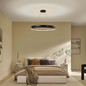 Preview: Elstead Larousse LED Pendelleuchte dimmbar warmweiss 110W Schwarz-Messing Stahl Ø100cm