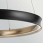 Preview: Elstead Larousse LED Pendelleuchte dimmbar warmweiss 110W Schwarz-Messing Stahl Ø100cm