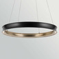 Preview: Elstead Larousse LED Pendelleuchte dimmbar warmweiss 110W Schwarz-Messing Stahl Ø100cm