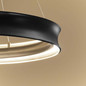 Preview: Elstead Larousse LED Pendelleuchte dimmbar warmweiss 74W Schwarz-Messing Stahl Ø75cm
