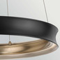 Preview: Elstead Larousse LED Pendelleuchte dimmbar warmweiss 74W Schwarz-Messing Stahl Ø75cm