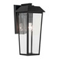 Preview: Elstead Mathus Außenwandleuchte E27 IP44 Schwarz Alu Facettenglas 46cm